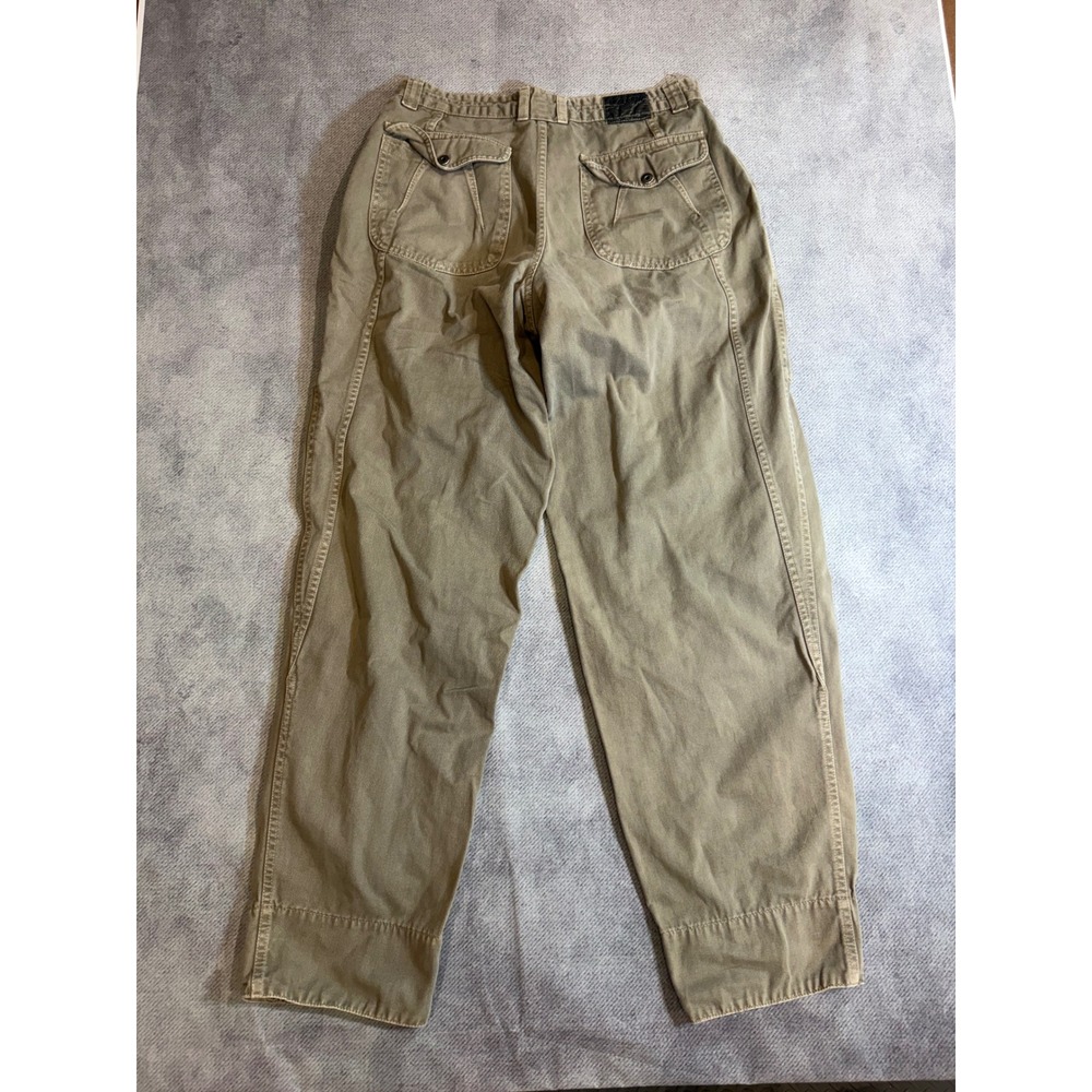 Vintage Bugle Boy Air Command Khaki Cargo Pants Airborne Patch Tan Mens - Picture 2 of 10